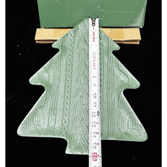 Melamine Knit Sweater Motif Design Christmas Platter Tree Brand New In Box! - Picture 2 of 11